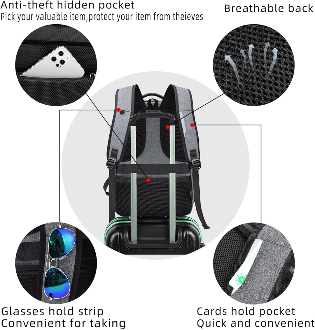 Plecak na laptopa 15.6" z USB, wodoodporny, dla podróżujących i studentów.