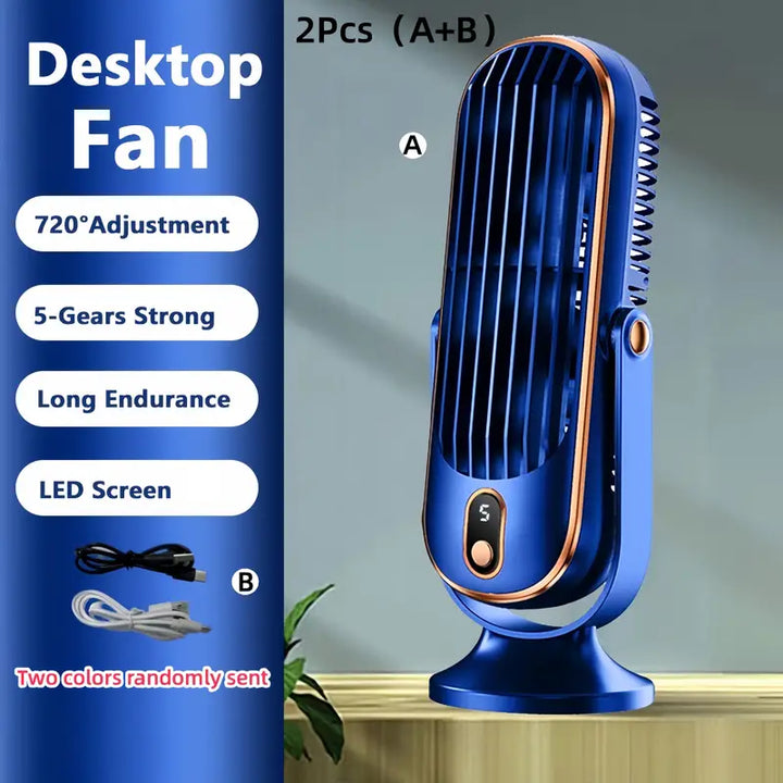 Kompaktowy przenośny wentylator klimatyzator, podwójny silnik, zasilanie USB, elegancki biały design, idealny w podróży.