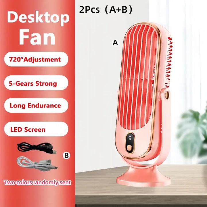 Kompaktowy przenośny wentylator klimatyzator, podwójny silnik, zasilanie USB, elegancki biały design, idealny w podróży.