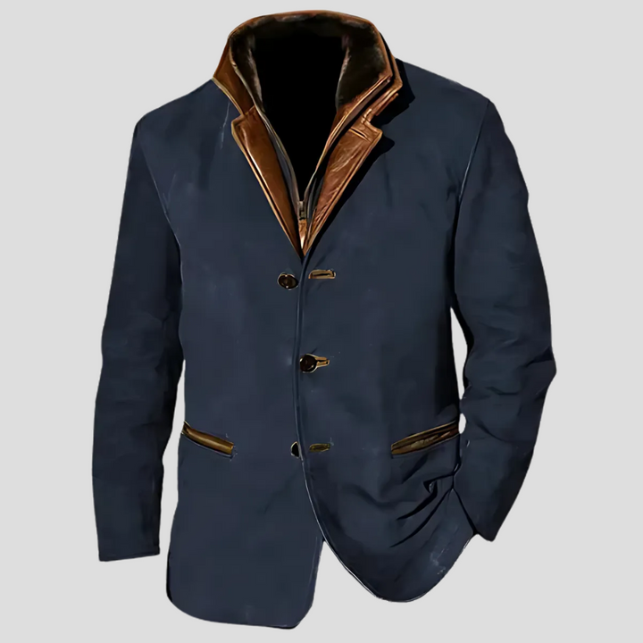 Męska kurtka retro z kontrastowym kołnierzem, styl vintage dla mężczyzn, odzież na wiosnę i jesień, dostępne rozmiary S-5XL.