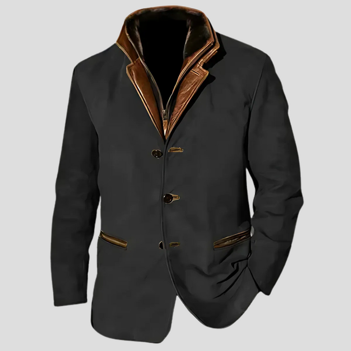 Męska kurtka retro z kontrastowym kołnierzem, styl vintage dla mężczyzn, odzież na wiosnę i jesień, dostępne rozmiary S-5XL.
