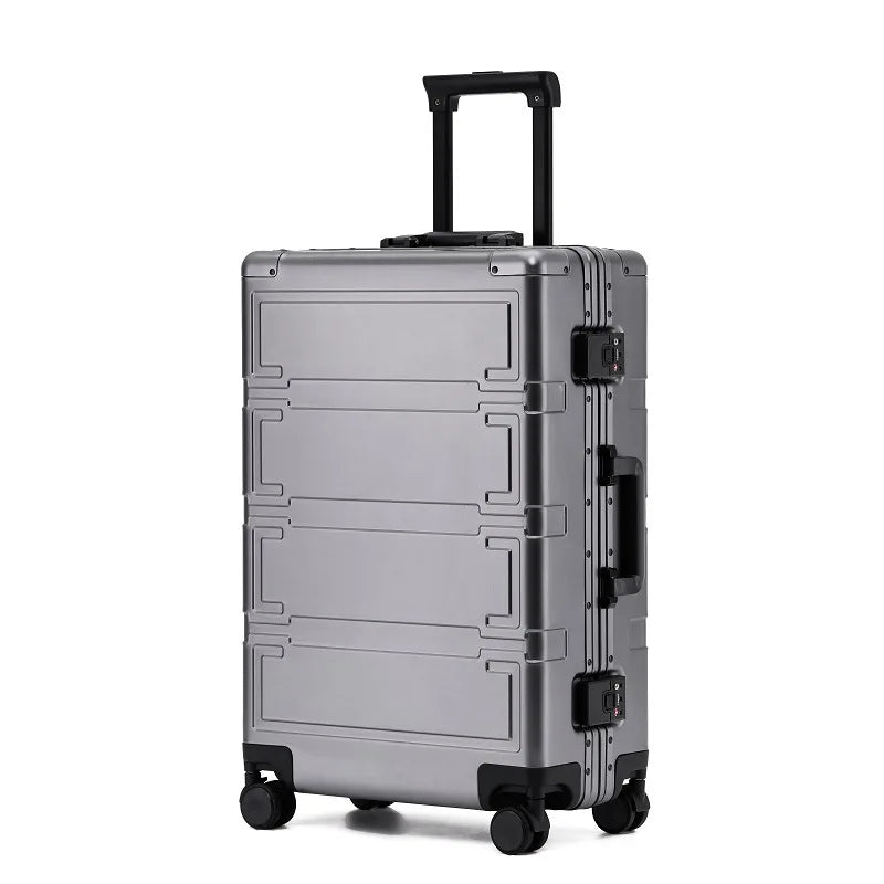Stylowa walizka podróżna unisex aluminiowa twarda Pristina, z bezpiecznym zamkiem TSA i wytrzymałymi kółkami.