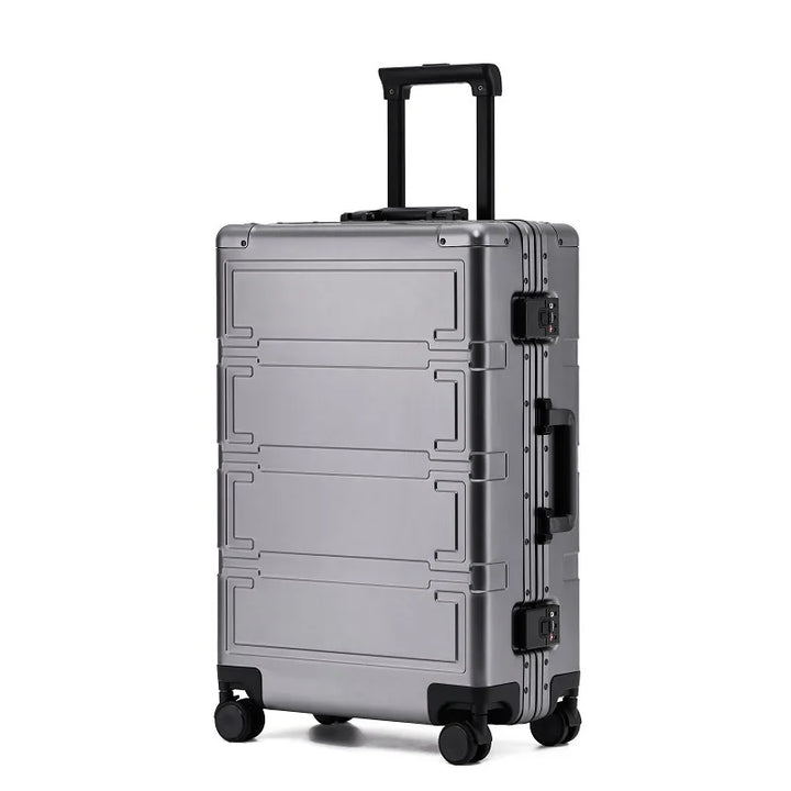 Stylowa walizka podróżna unisex aluminiowa twarda Pristina, z bezpiecznym zamkiem TSA i wytrzymałymi kółkami.