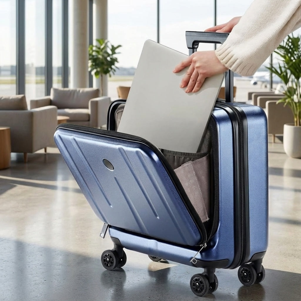 Walizka kabinowa Slimport unisex z szybkim dostępem do laptopa i tabletu, idealna na podróż służbową.