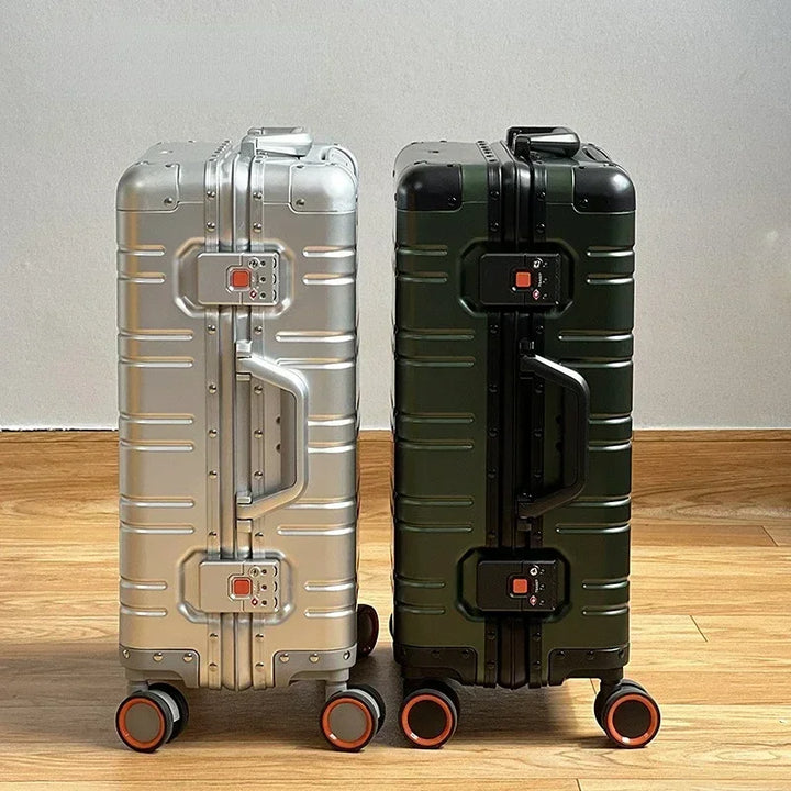 Elegancka walizka biznesowa Oslo z twardego aluminium-magnezu. Wytrzymały bagaż podróżny.