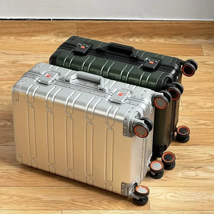 Wytrzymała walizka Oslo aluminium-magnez z kółkami 360° i zamkiem TSA. Komfortowa podróż.