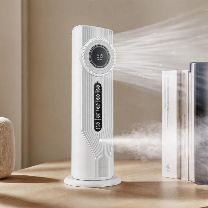Unisex wentylator COOLNEST z szybkim orzeźwieniem. Cichy, przenośny, z nawilżaczem USB. Idealny do biura i domu.