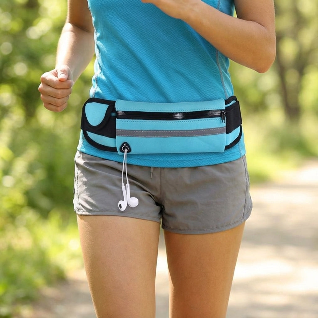 Wodoodporna nerka sportowa RunBelt unisex do biegania, joggingu i fitnessu. Idealna na telefon i klucze.