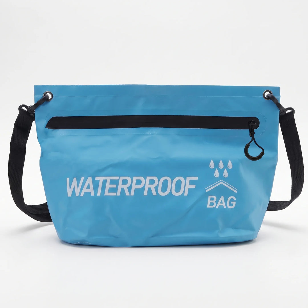 Unisex wodoodporna torba crossbody SplashPack 5L. Saszetka na ramię chroniąca rzeczy na plaży i w podróży.