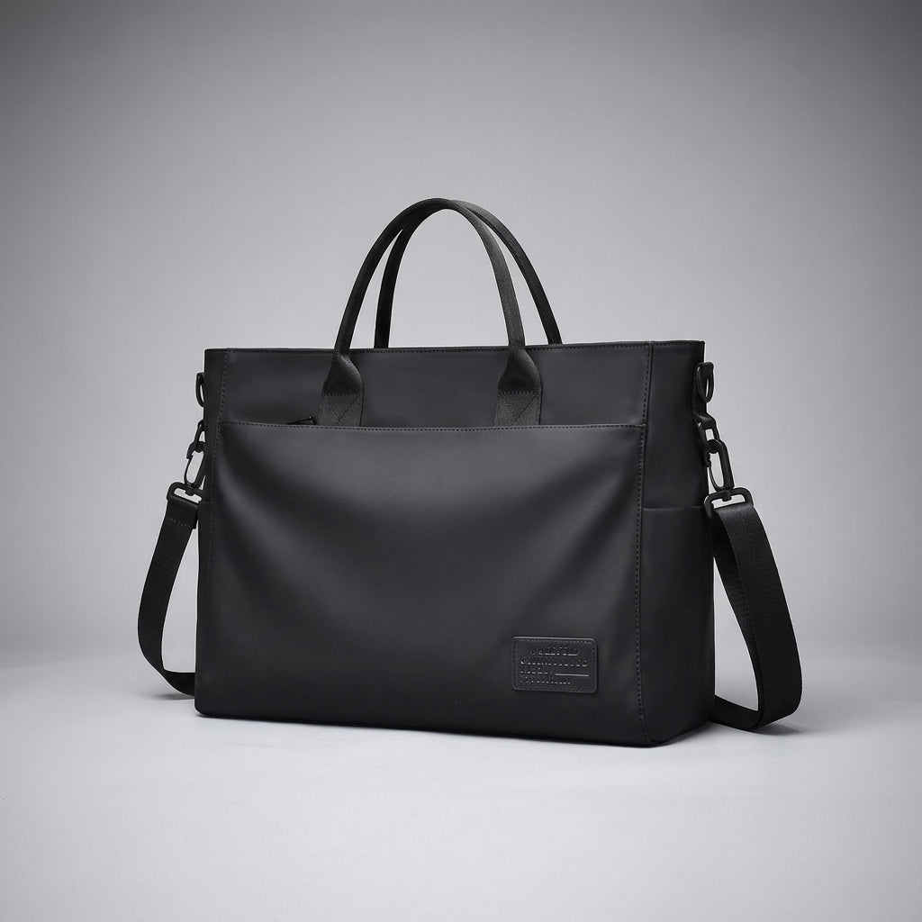 Stylowa torba na ramię crossbody DryCarrier, wodoodporna, z miejscem na laptopa i dokumenty. Nowoczesny design unisex.
