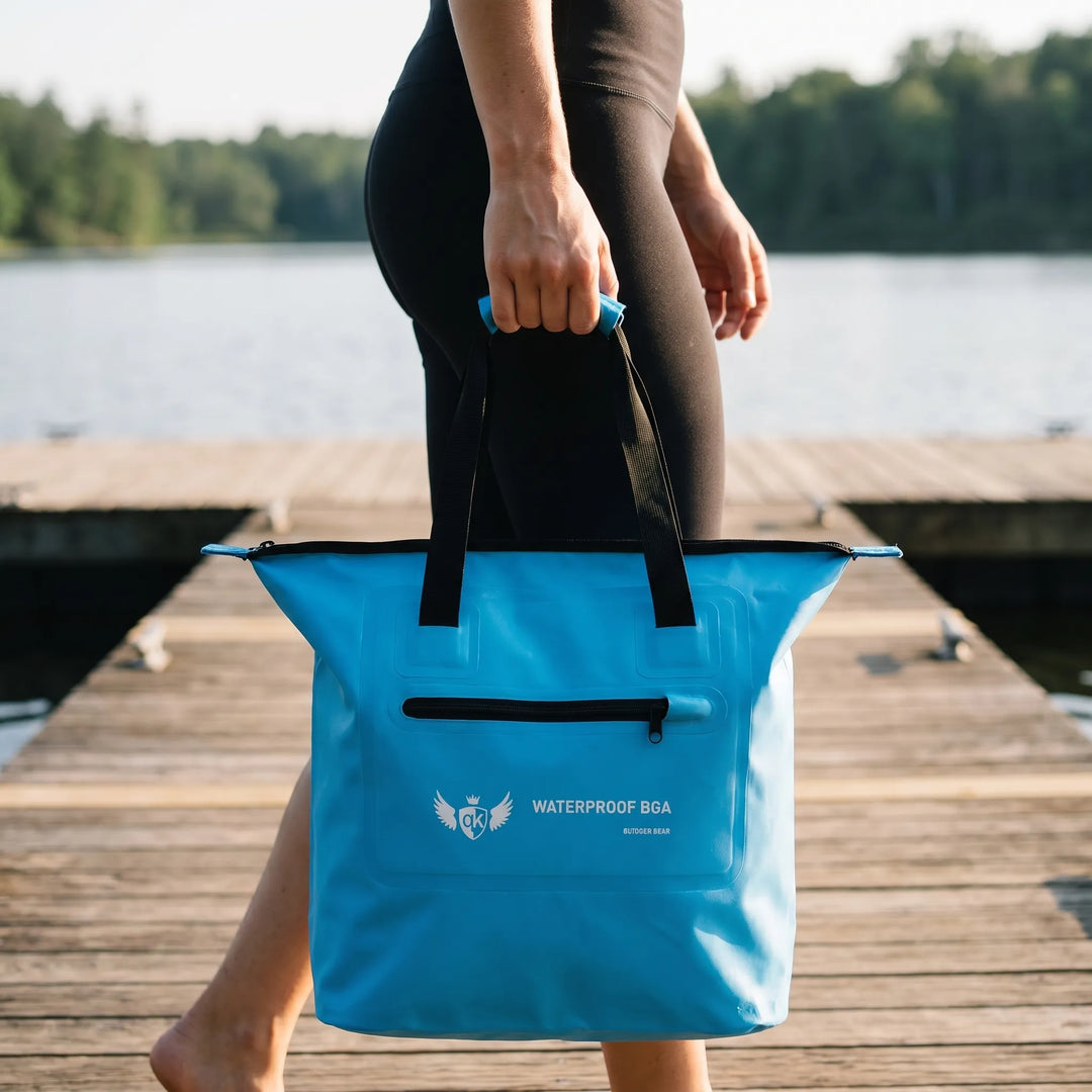 Wodoodporna torba tote na ramię idealna na plażę, basen, sporty wodne. Wodoszczelna torba outdoor.