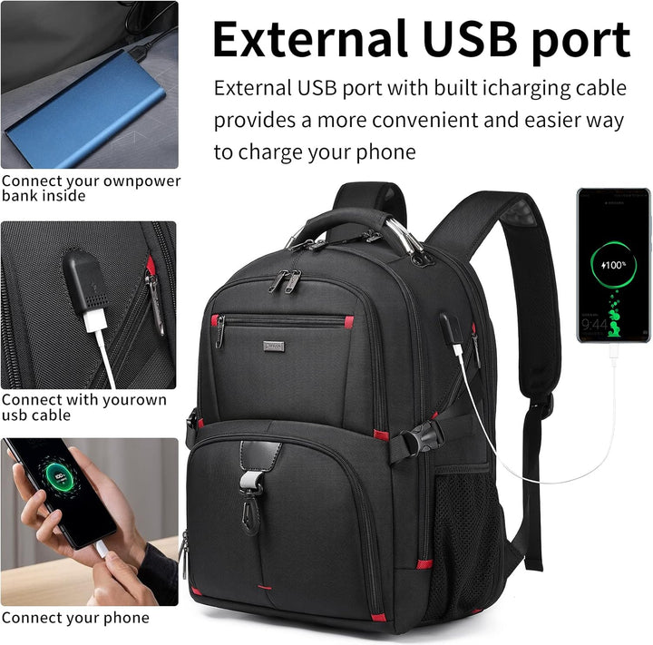Duży plecak turystyczny 50L, wodoodporny, z przegrodą na laptopa. Praktyczny unisex design do podróży.