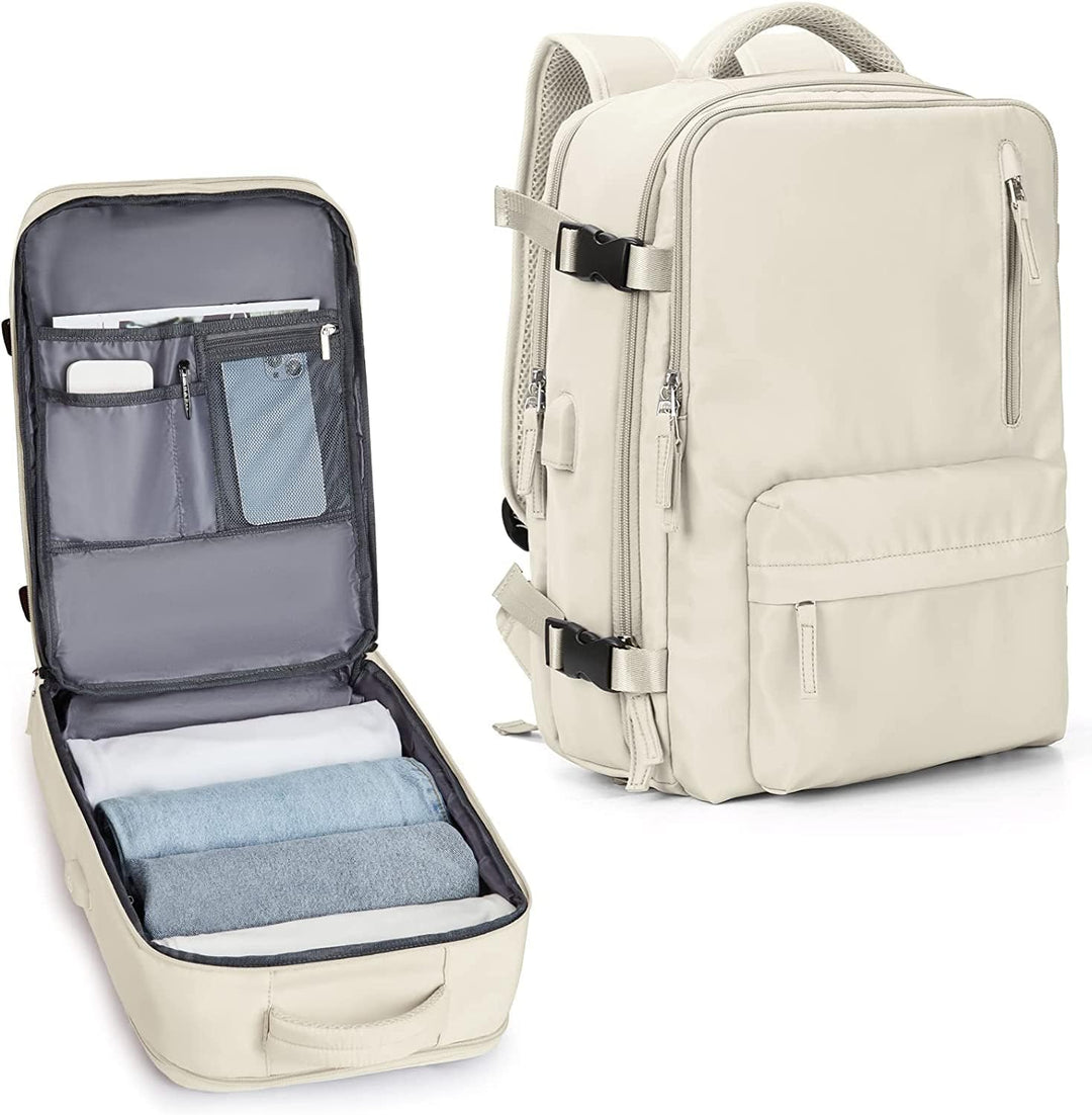 Wodoodporny plecak podróżny unisex z portem USB i przegrodą na laptopa 14 cali, idealny na weekend.