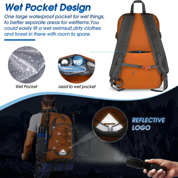 Plecak turystyczny 40L, wodoodporny, idealny na camping, survival i trekking.