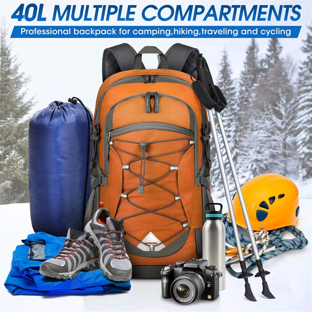Sportowy plecak 40L, wodoodporny, na trekking i outdoor, lekki, uniseks.
