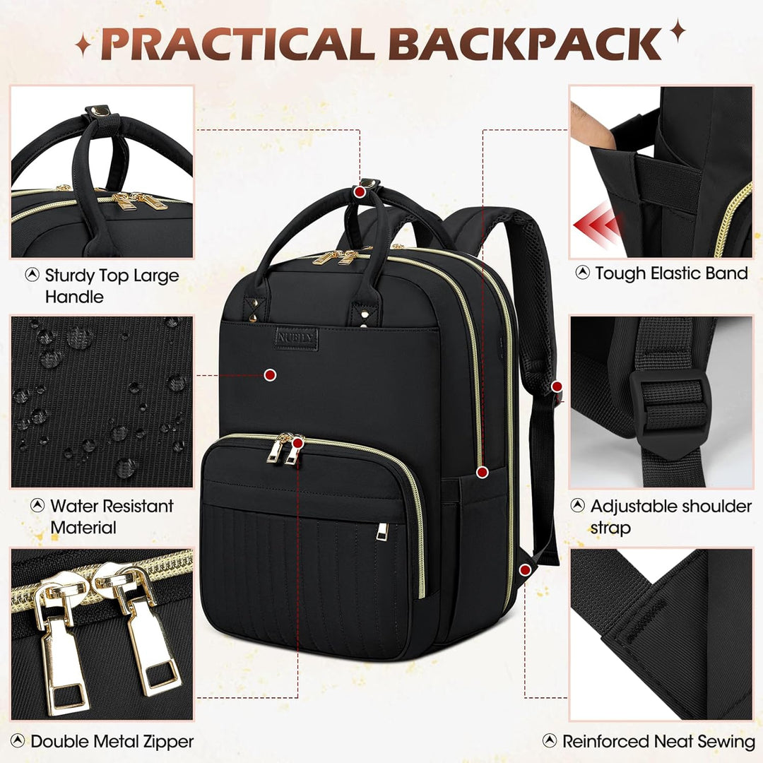 Boczny widok plecaka AeroFlex unisex z ergonomicznym panelem tylnym, wodoodporny materiał i ukryta kieszeń antykradzieżowa.