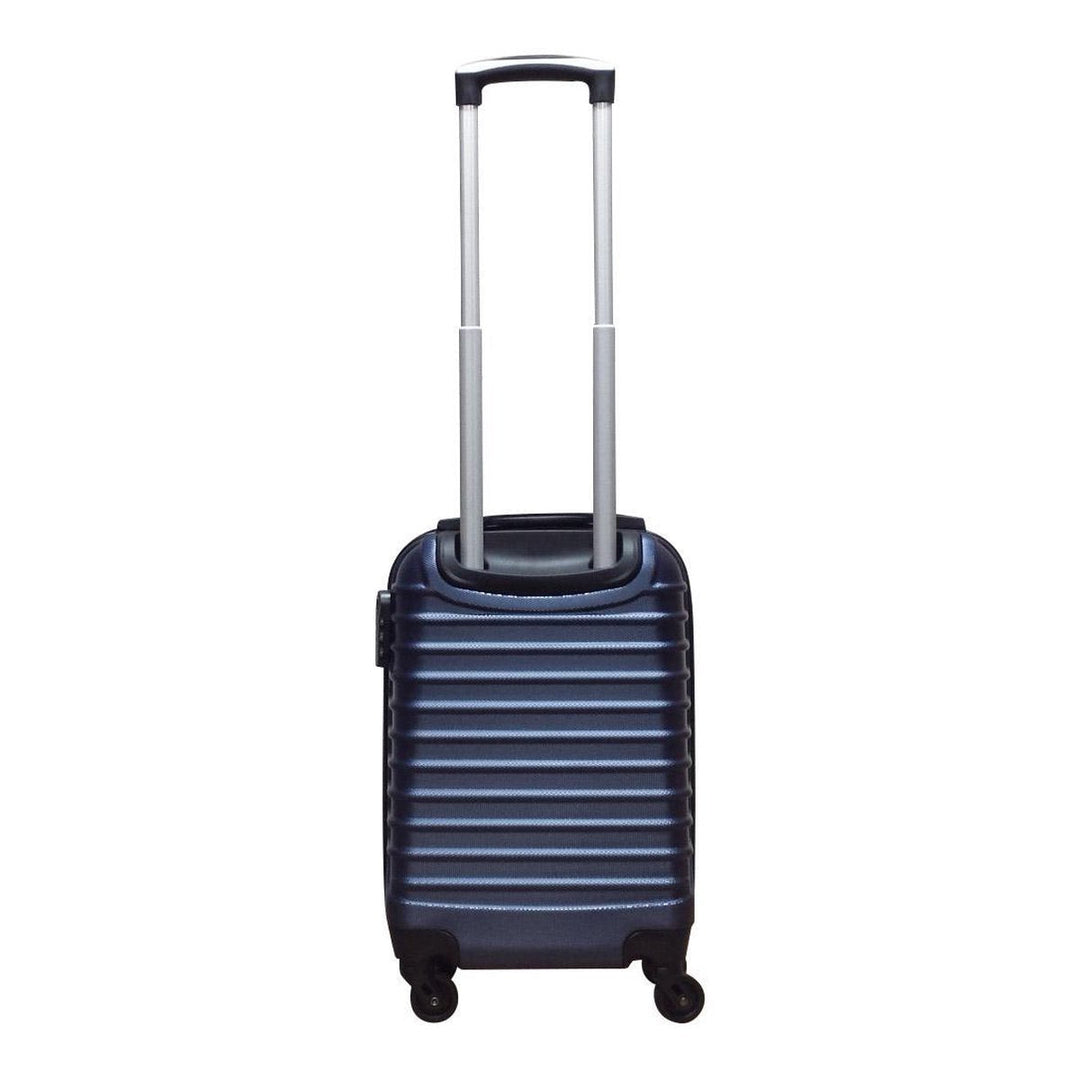 Solidny zestaw 2 granatowych walizek ABS Palermo, twardy bagaż podróżny z obrotowymi kółkami, na wyjazdy.