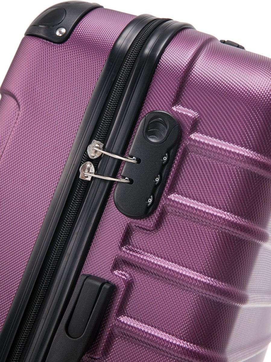 Stylowe różowe walizki twarde Torino, 2 sztuki. Modny i wytrzymały zestaw bagażowy na udane wyjazdy.