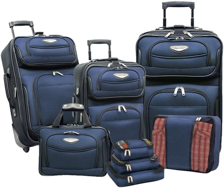 Miękki bagaż TravelMax 8w1 z walizkami i bezpiecznym zamkiem TSA na każdą podróż samolotem.
