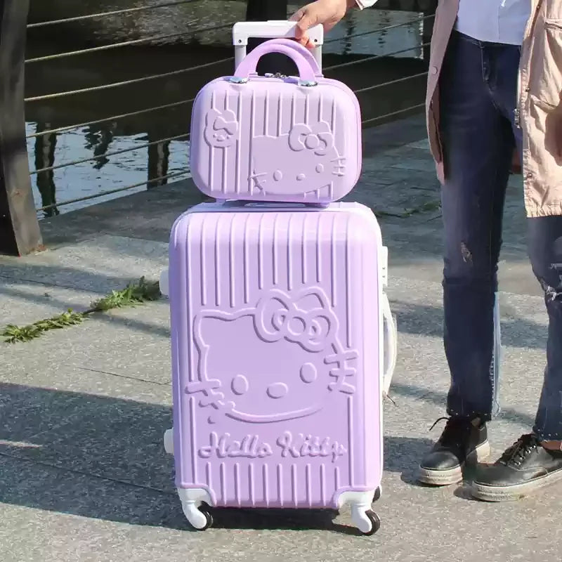 Walizka kabinowa Kyoto z kotkiem, lekka i kompaktowa. Idealny bagaż podręczny na krótkie wyjazdy. ABS, kółka 360.